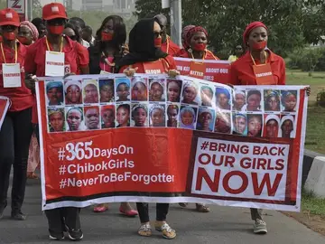Manifestación para pedir la liberación de las más de 200 niñas secuestradas por el grupo Boko Haram en Chibok Manifestación para pedir la liberación de las más de 200 niñas secuestradas por el grupo Boko Haram en Chibok
