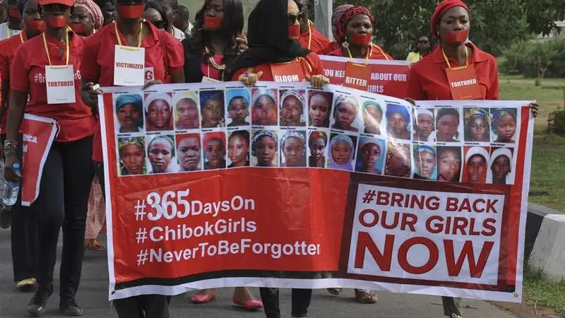 Manifestación para pedir la liberación de las más de 200 niñas secuestradas por el grupo Boko Haram en Chibok Manifestación para pedir la liberación de las más de 200 niñas secuestradas por el grupo Boko Haram en Chibok