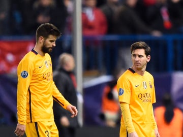 Piqué, junto a Messi tras caer eliminados