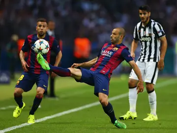 Jordi Alba, Mascherano y Morata, en la final entre el Barça y la Juventus Jordi Alba, Mascherano y Morata, en la final entre el Barça y la Juventus