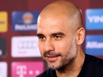 Guardiola en sala de prensa