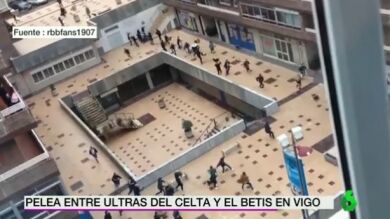Pelea multitudinaria en Vigo entre ultras de Celta y Betis