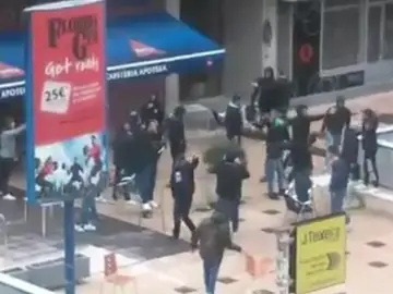 Pelea entre hinchas del Celta y el Betis Pelea entre hinchas del Celta y el Betis