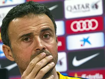 Luis Enrique, serio en rueda de prensa Luis Enrique, serio en rueda de prensa