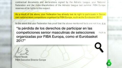 Carta de la FIBA a la FEB