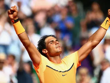 Nadal celebra la victoria ante Murray Nadal celebra la victoria ante Murray