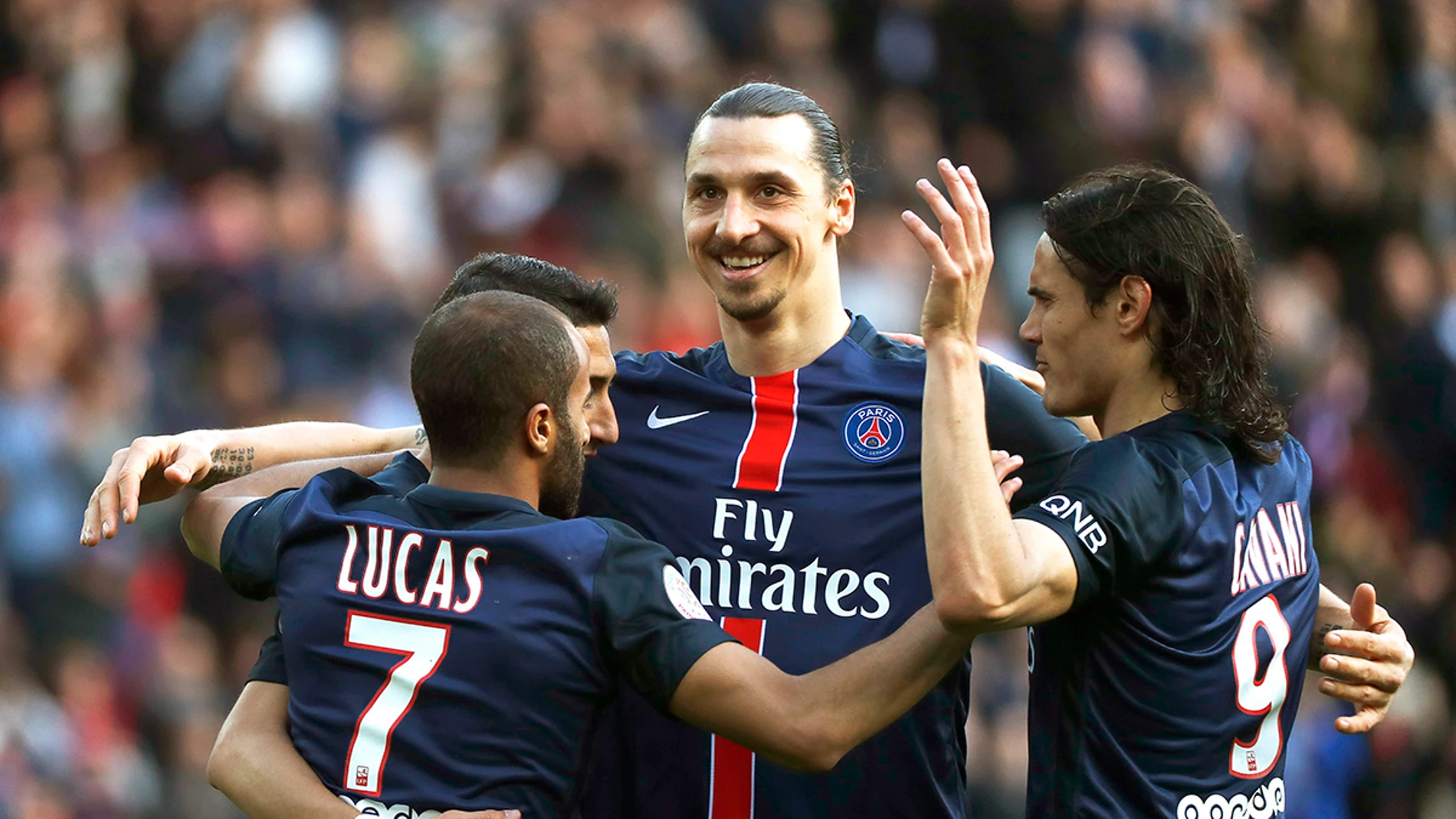 El PSG celebra los goles del equipo El PSG celebra los goles del equipo