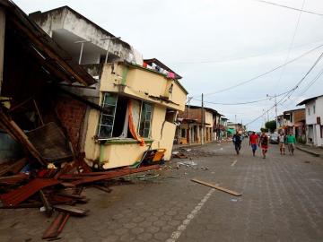 Estado en el que se encuentran los edificios de Pedernales, en Ecuador