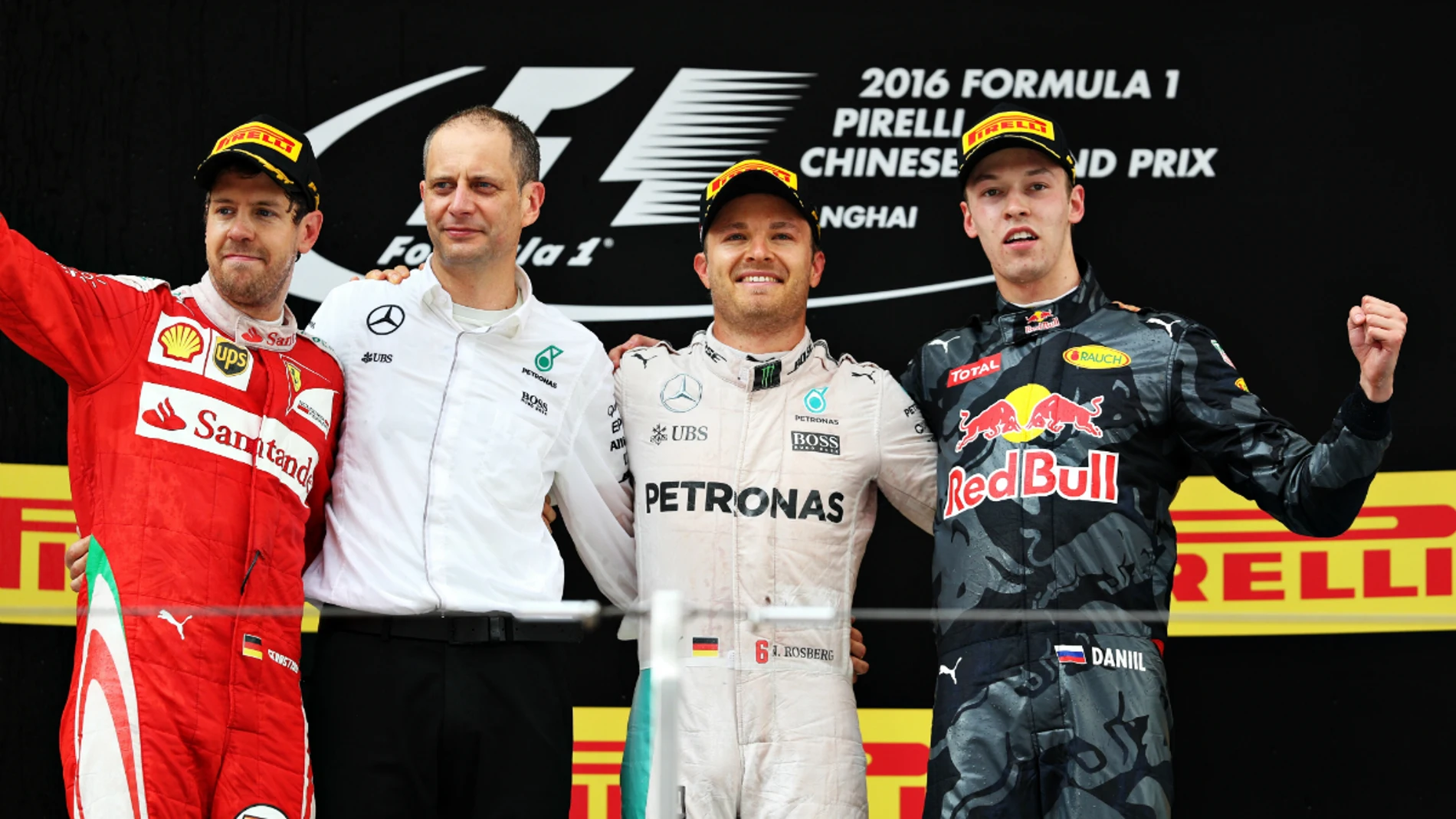 El podio del GP de China 2016