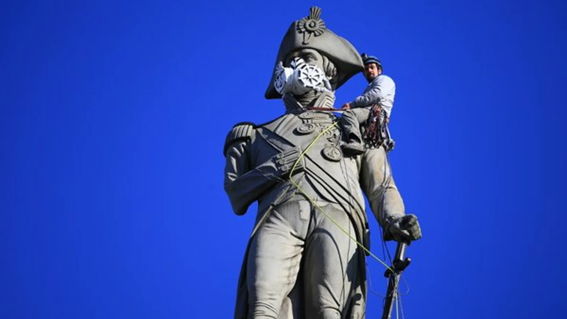 La estatua de Lord Nelson en Londres La estatua de Lord Nelson en Londres