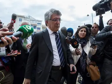 El presidente del Atlético de Madrid, Enrique Cerezo, a su llegada al juzgado El presidente del Atlético de Madrid, Enrique Cerezo, a su llegada al juzgado