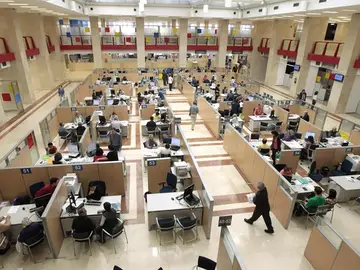 Vista de la delegación de Hacienda de Guzmán el Bueno, en Madrid Vista de la delegación de Hacienda de Guzmán el Bueno, en Madrid