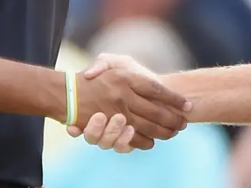 Dos personas se estrechan la mano Dos personas se estrechan la mano