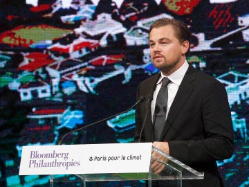 Leonardo DiCaprio, en una conferencia sobre el cambio climático
