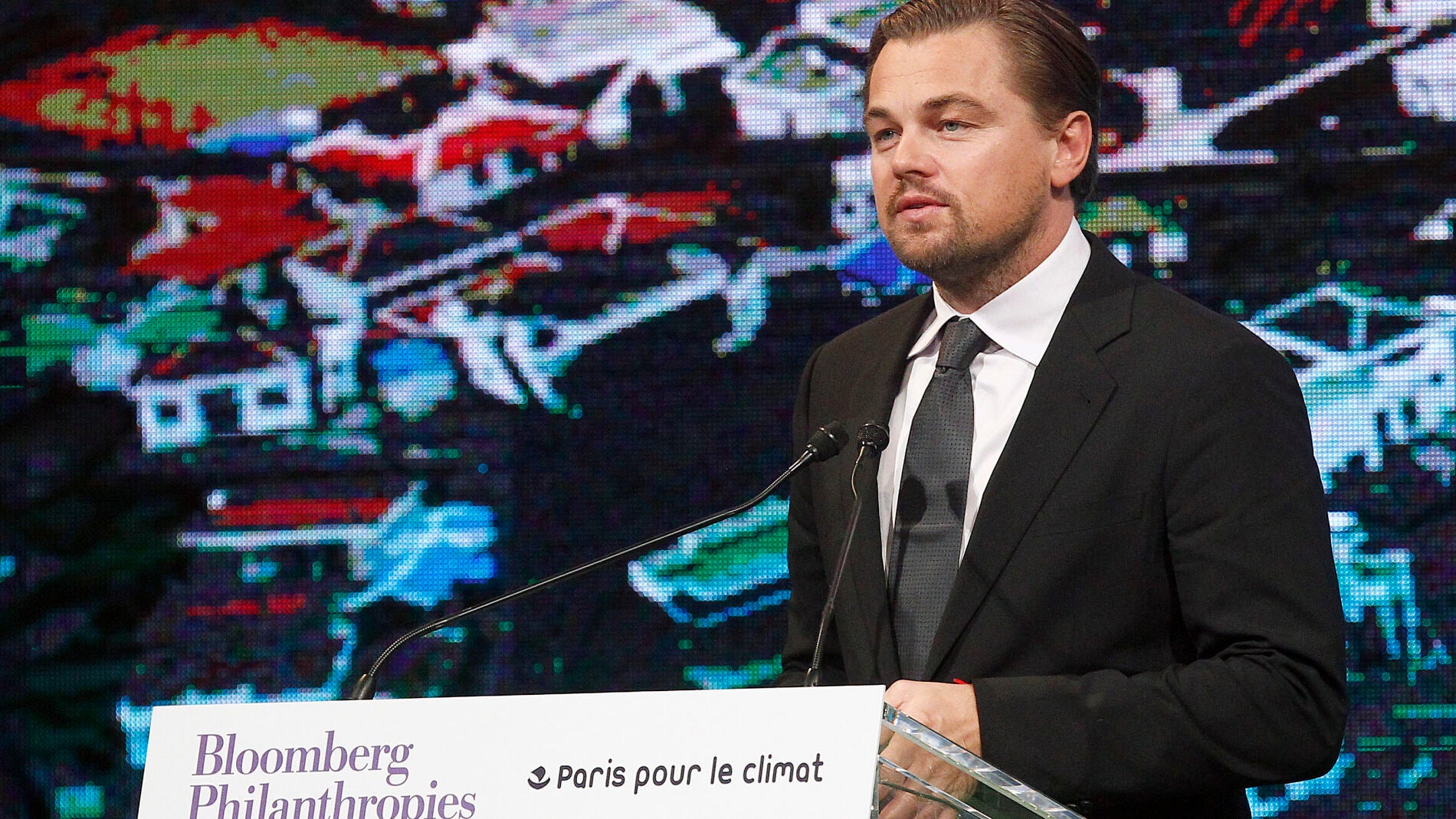 Leonardo DiCaprio, en una conferencia sobre el cambio clim&aacute;tico