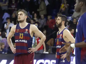 Navarro y Satoransky, serios tras caer ante el Kuban en el Palau Navarro y Satoransky, serios tras caer ante el Kuban en el Palau