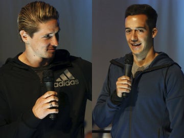 Fernando Torres y Lucas Vázquez, durante un acto de Adidas