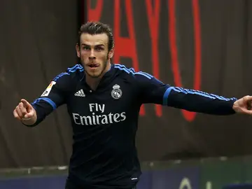 Gareth Bale celebra su gol en Vallecas Gareth Bale celebra su gol en Vallecas