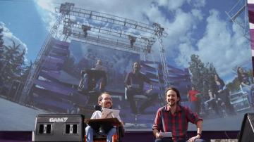 Iglesias y Echenique durante el discurso