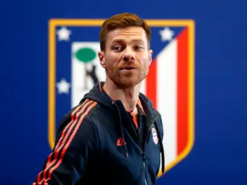 Xabi Alonso, durante la rueda de prensa Xabi Alonso, durante la rueda de prensa