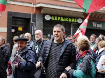 Otegi en la manifestación de expresos y antiguos huidos de ETA