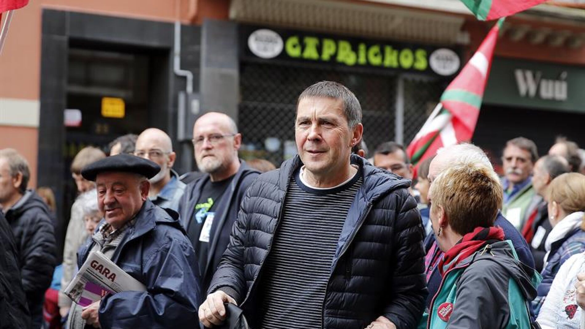 Otegi en la manifestaci&oacute;n de expresos y antiguos huidos de ETA