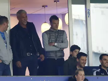 Jamie Vardy, en la grada observando un partido del Leicester Jamie Vardy, en la grada observando un partido del Leicester