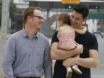 La pareja junto a su hija el pasado marzo