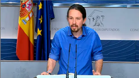 Pablo Iglesias en rueda de prensa Pablo Iglesias en rueda de prensa
