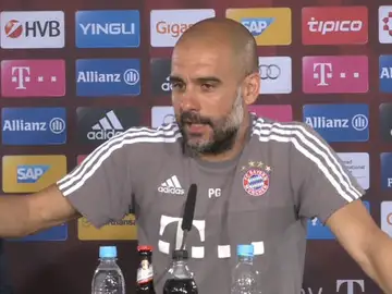 Pep Guardiola, durante la rueda de prensa Pep Guardiola, durante la rueda de prensa