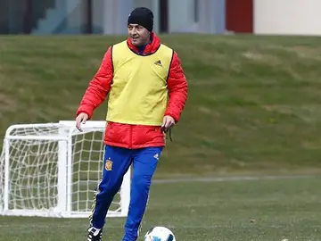 Santi Denia, durante un entrenamiento Santi Denia, durante un entrenamiento