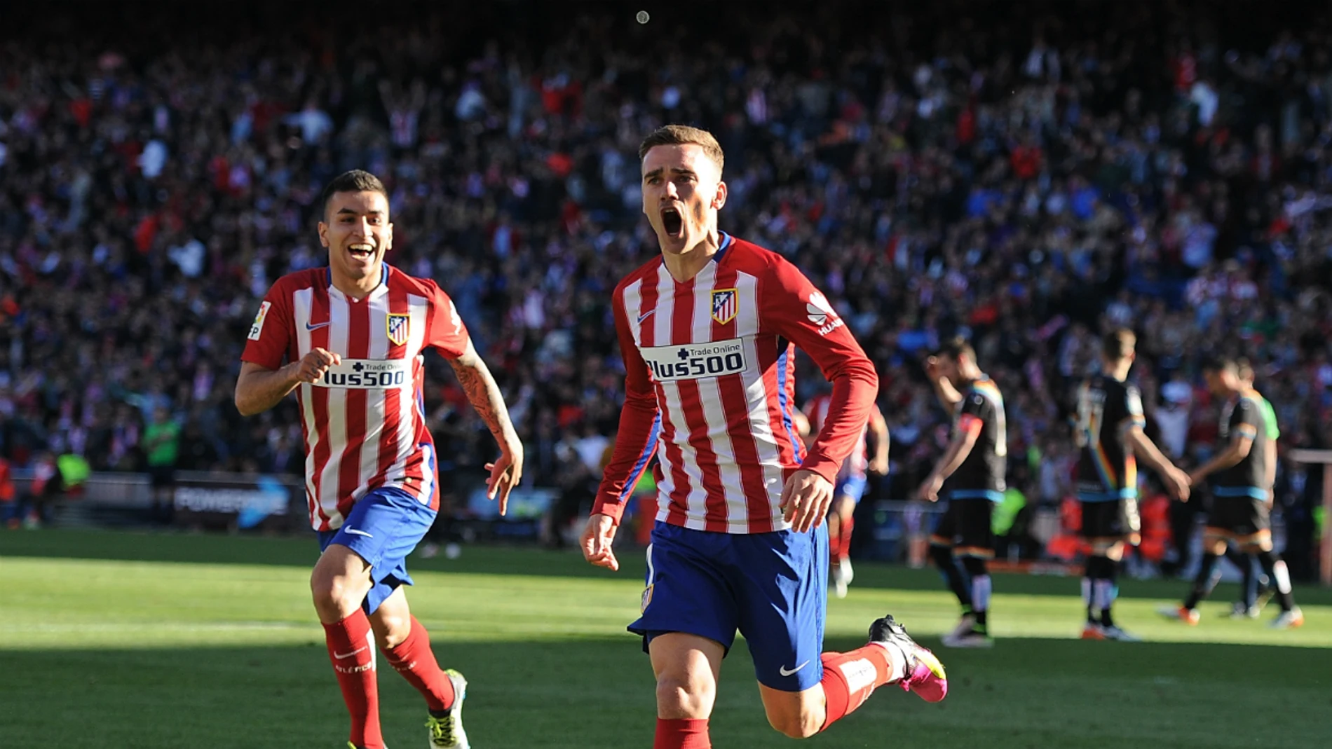 Antoine Griezmann celebra un gol ante el Rayo Antoine Griezmann celebra un gol ante el Rayo