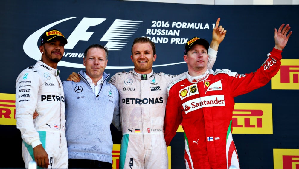 El podio del GP de Rusia 2016