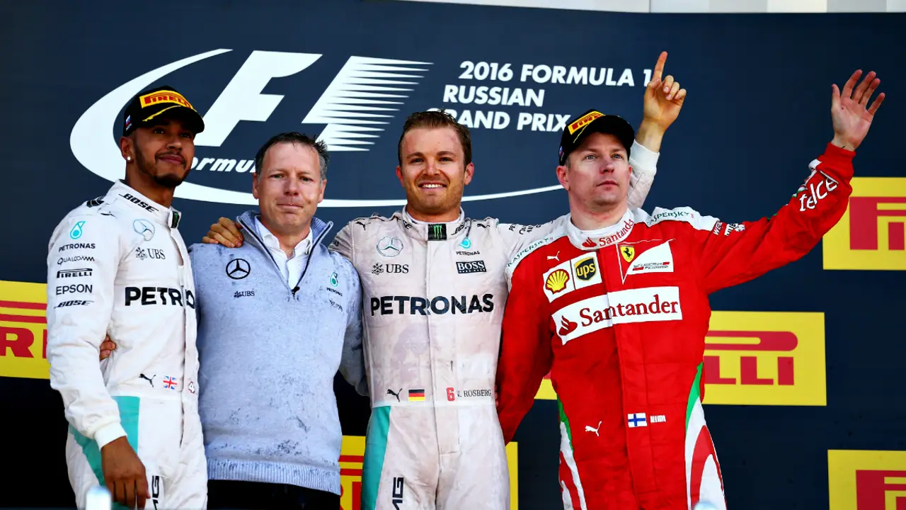 El podio del GP de Rusia 2016