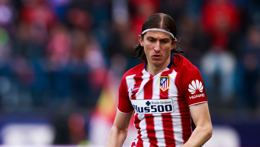 Filipe Luis, durante un partido con el Atlético de Madrid