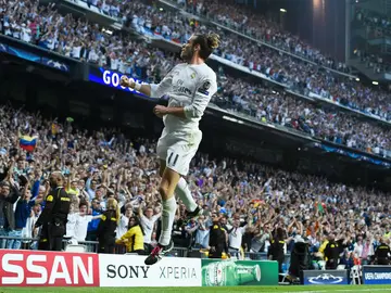 Bale celebra el gol ante el City Bale celebra el gol ante el City