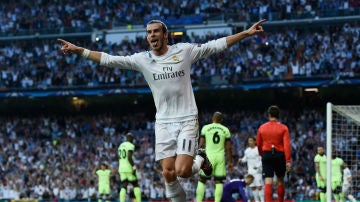 Bale celebra su gol ante el Manchester City