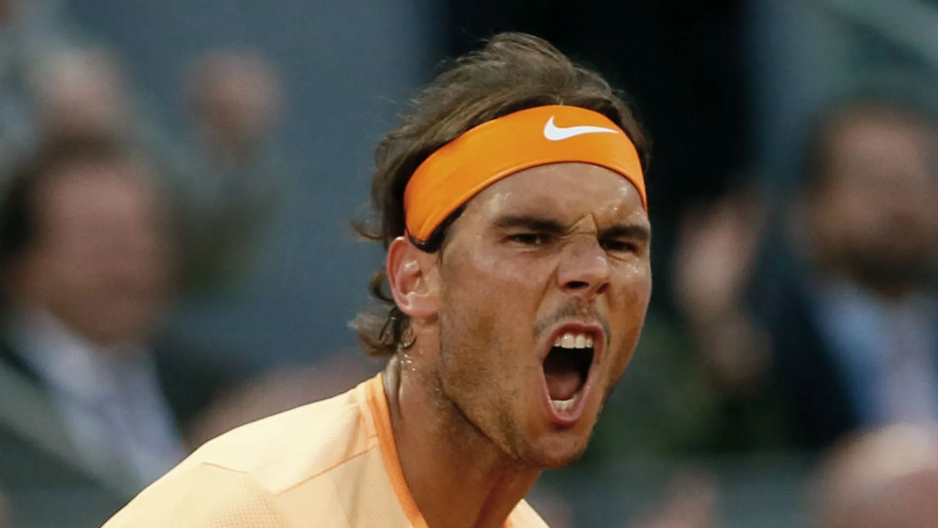 Rafa Nadal celebrando su pase a los cuartos de Madrid Rafa Nadal celebrando su pase a los cuartos de Madrid