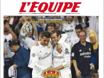 Cristiano y Bale, en la portada de L'Équipe Cristiano y Bale, en la portada de L'Équipe