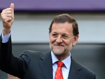 Mariano Rajoy durante un partido de la selección española Mariano Rajoy durante un partido de la selección española