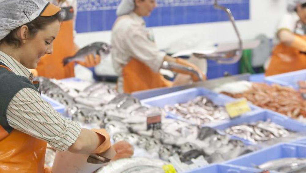 Trabajadores en Mercadona