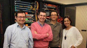 Los profesores del CEU, Javier Muñoz, Francisco Zamora, Juan Pardo y Paloma Botella