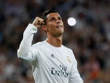 Cristiano Ronaldo celebra el pase a la final de Milán Cristiano Ronaldo celebra el pase a la final de Milán