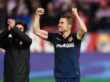 Gabi celebra la victoria del Atlético de Madrid Gabi celebra la victoria del Atlético de Madrid