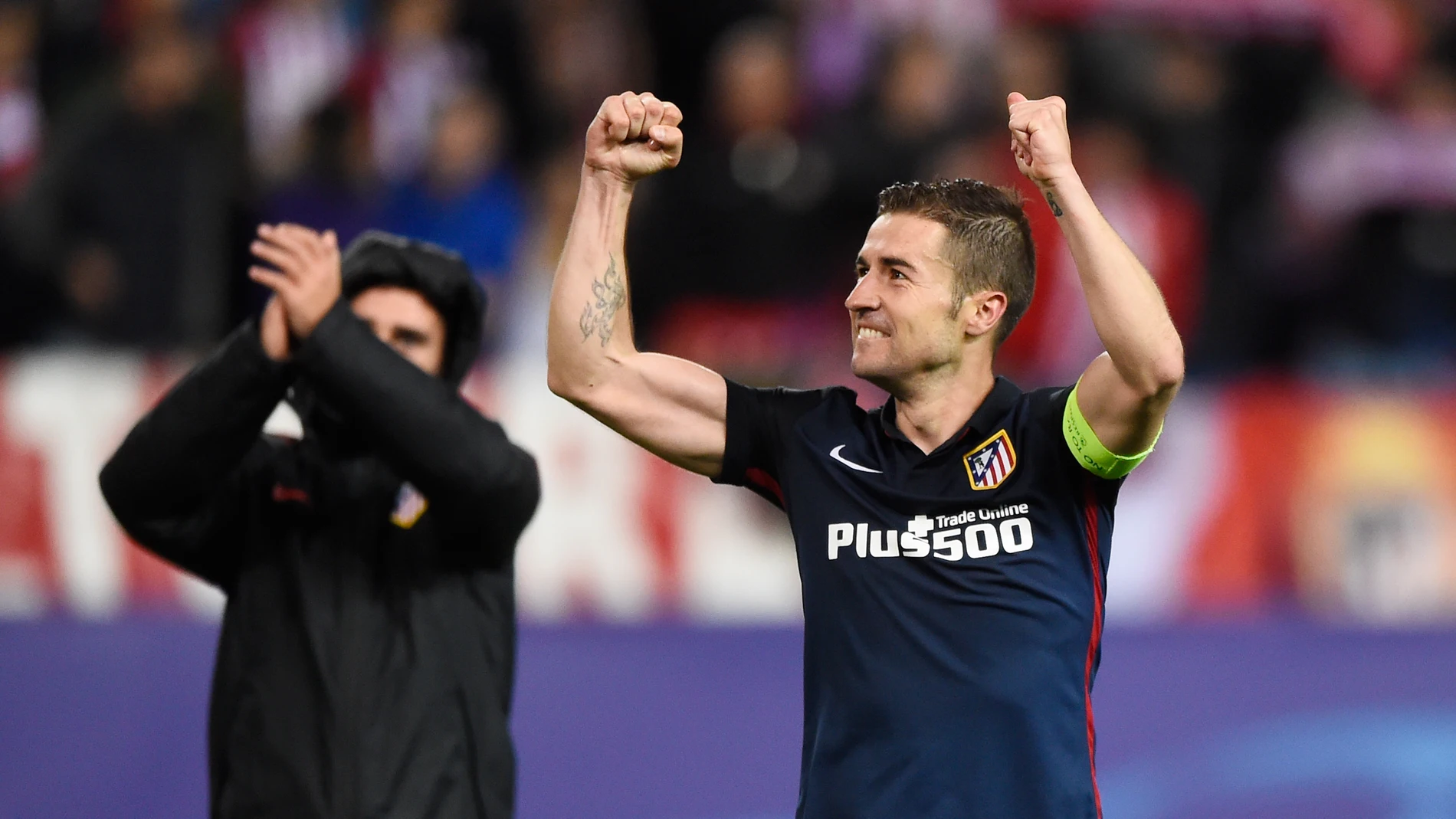 Gabi celebra la victoria del Atlético de Madrid Gabi celebra la victoria del Atlético de Madrid