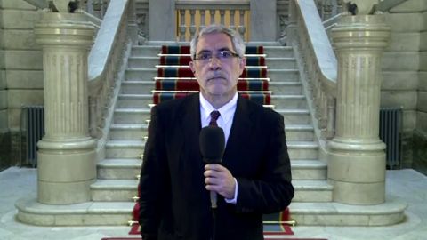 Gaspar Llamazares, durante un entrevista en Espejo P&uacute;blico