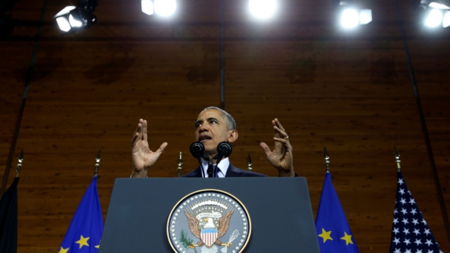 Barack Obama durante su discurso en Hannover