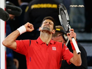 Djokovic celebra su triunfo ante Nishikori