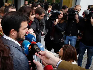 Alberto Garzón, a la entrada del Consejo Político Alberto Garzón, a la entrada del Consejo Político