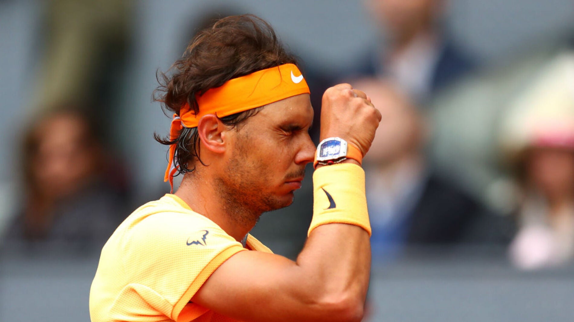 Nadal se lamenta tras un punto ante Murray